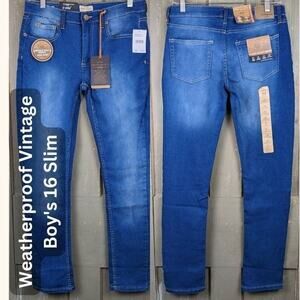 NEW Boys Weatherproof 16 Slim Straight Comfort Stretch Jeans 30 x 29 Indigo